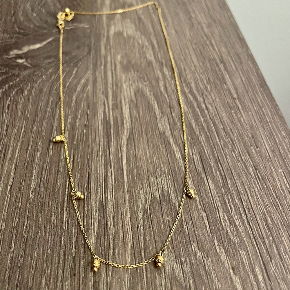 14kt yellow gold adjustable stacking necklace 16inches